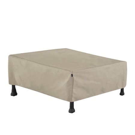 Modern Leisure Chalet Patio Ottoman/Coffee Table/Fire Pit Cover, 48 in. L x 25 in. W x 18 in. H, Beige 2928